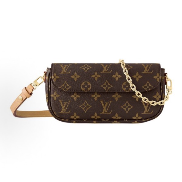 LOUIS VUITTON WALLET ON CHAIN IVY 法棍包⼿提单肩包  棕⾊